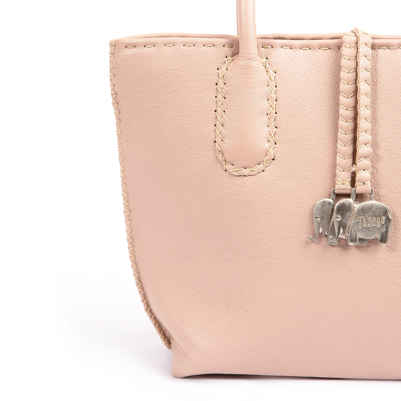 Azetha : Ladies Leather Shopper Handbag in Rose Cayak