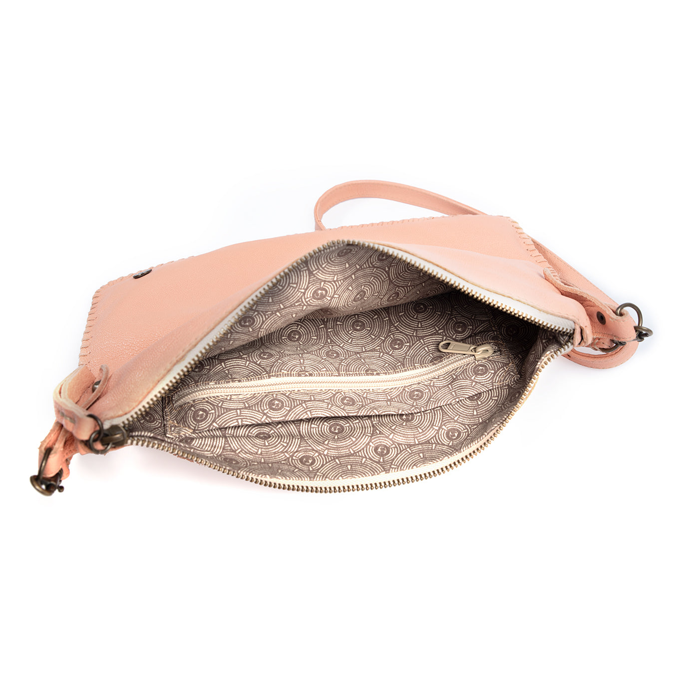 Rantu : Ladies Leather Crossbody Handbag in Papaya