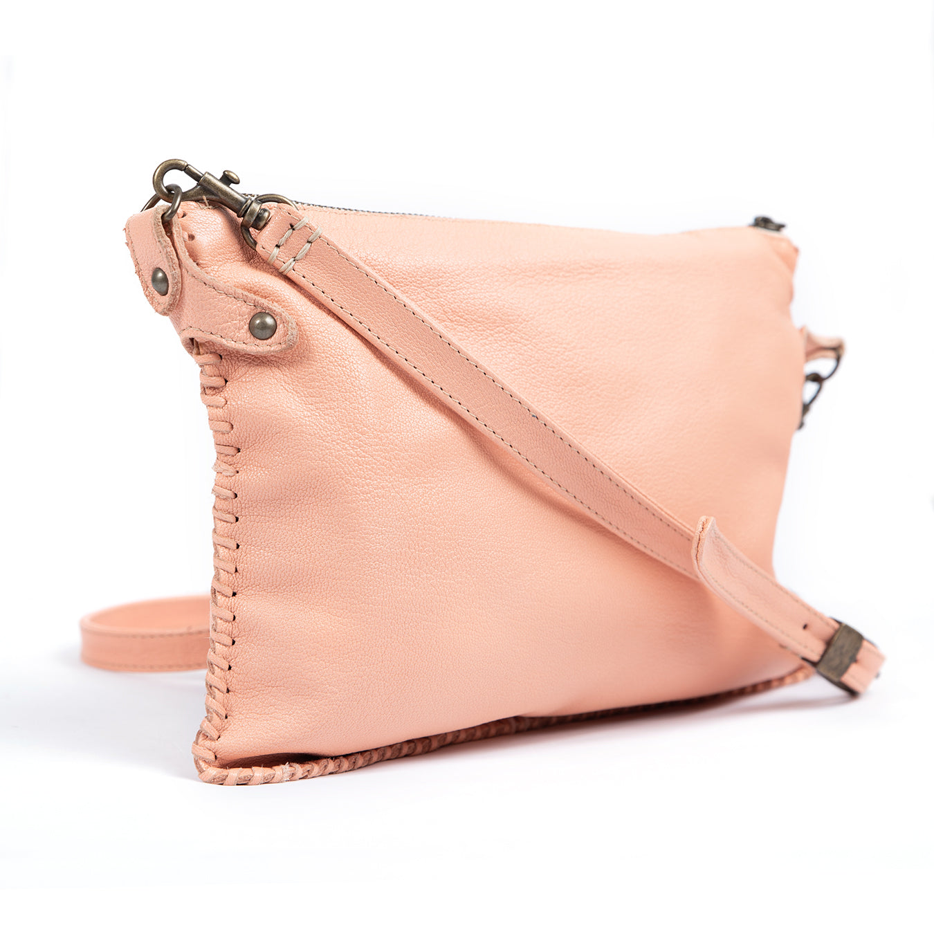 Rantu : Ladies Leather Crossbody Handbag in Papaya