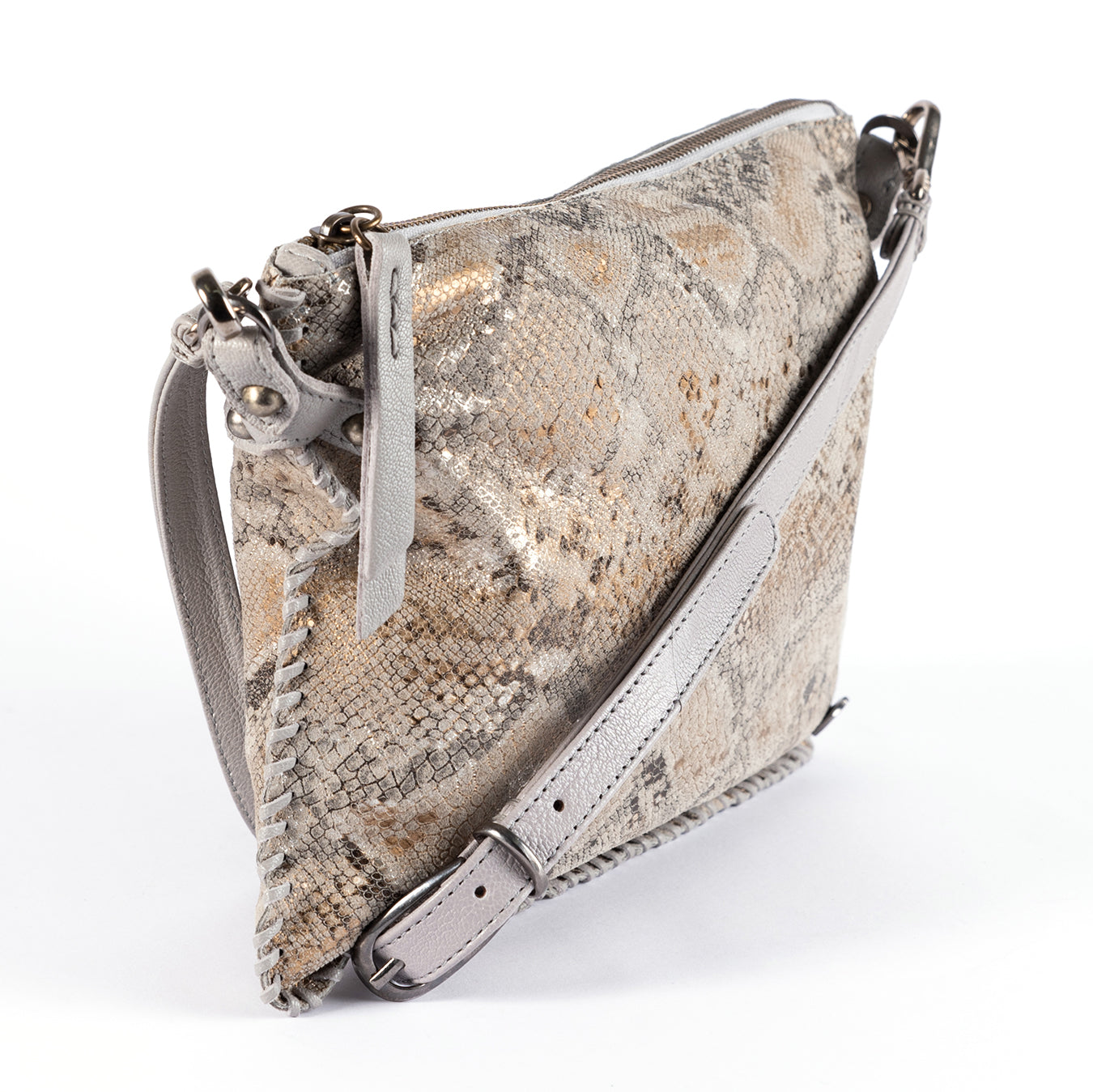 Rantu : Ladies Leather Crossbody Handbag in Opal & Quarry