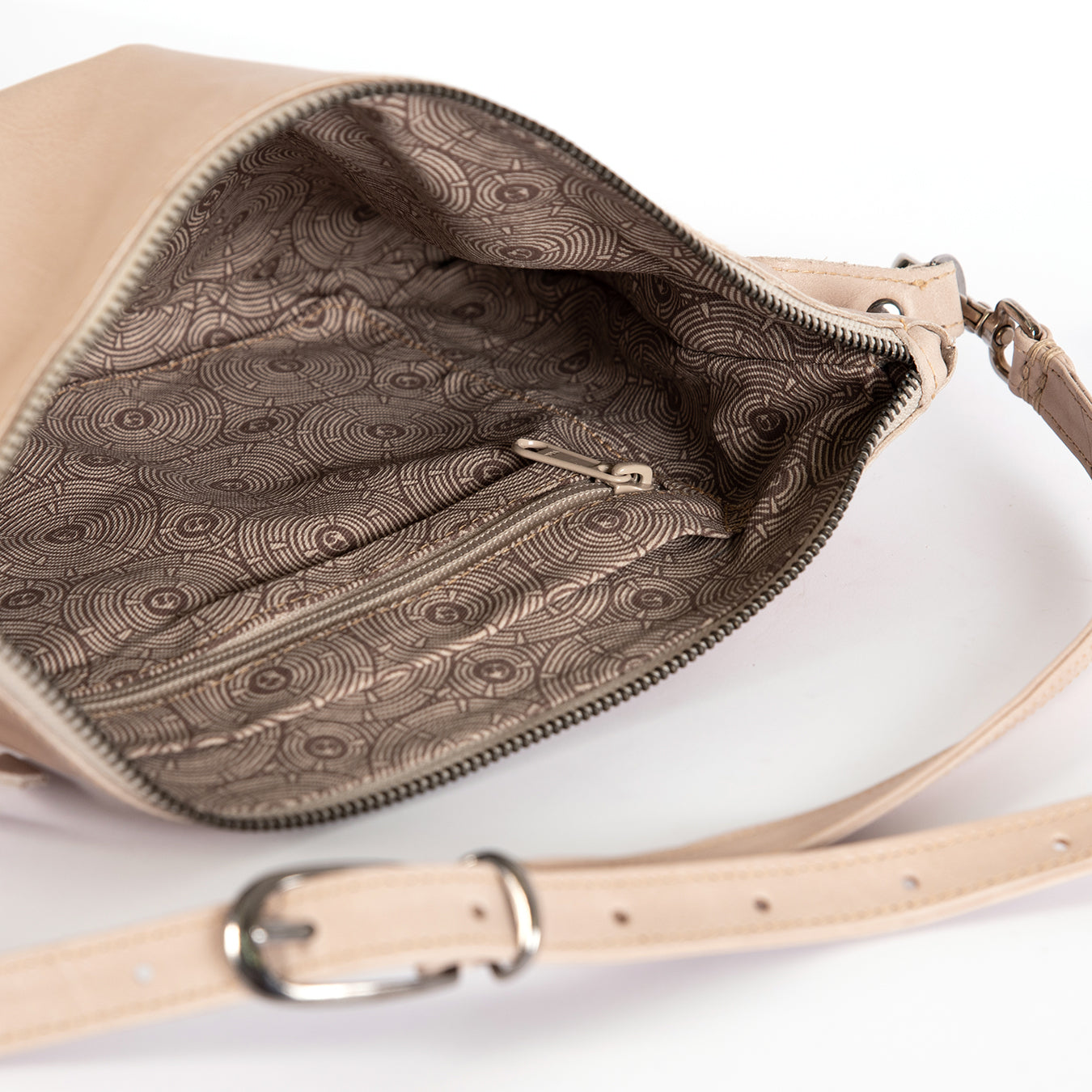 Rantu : Ladies Leather Crossbody Handbag in Gravel