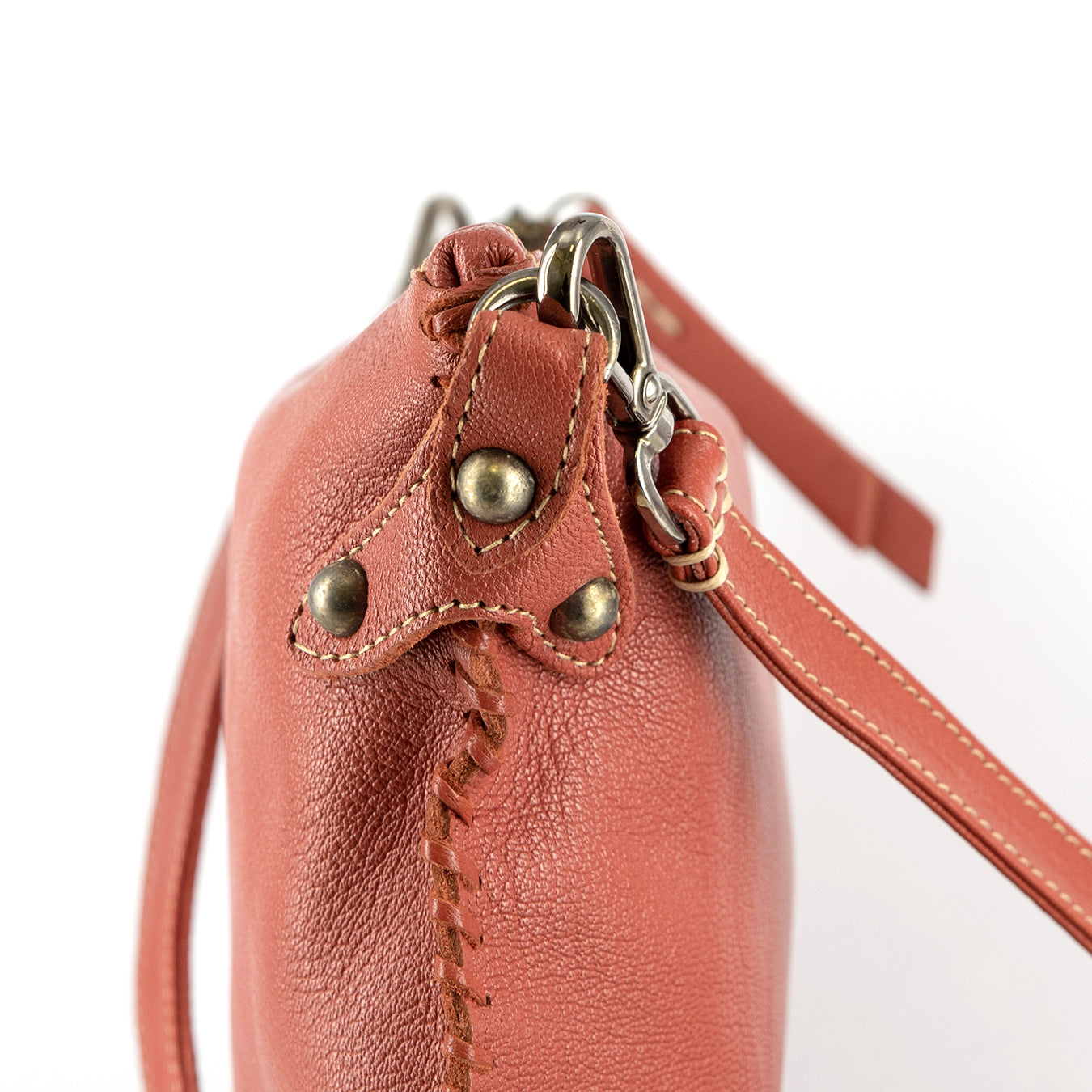 Rantu : Ladies Leather Crossbody Handbag in Burnt Orange