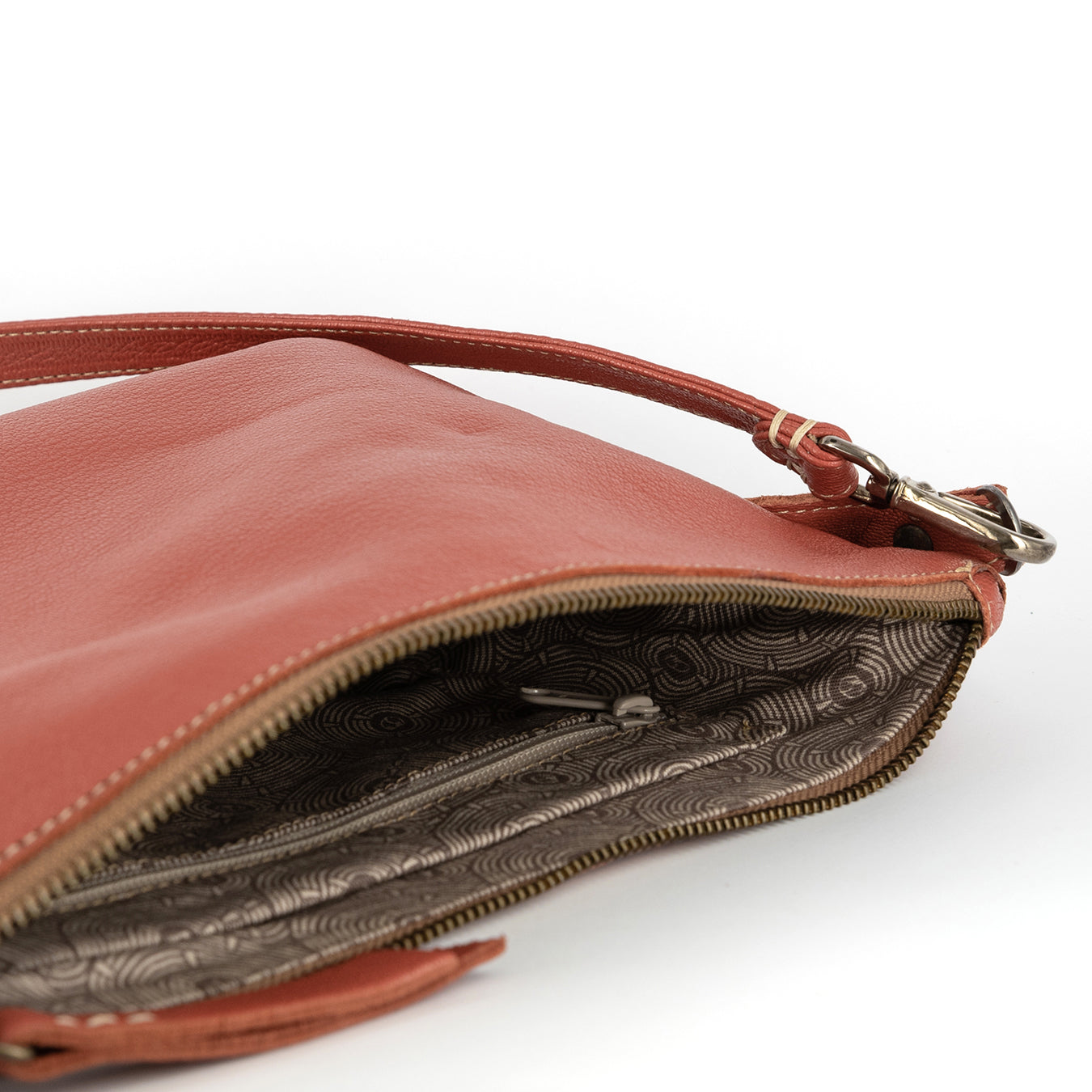 Rantu : Ladies Leather Crossbody Handbag in Burnt Orange