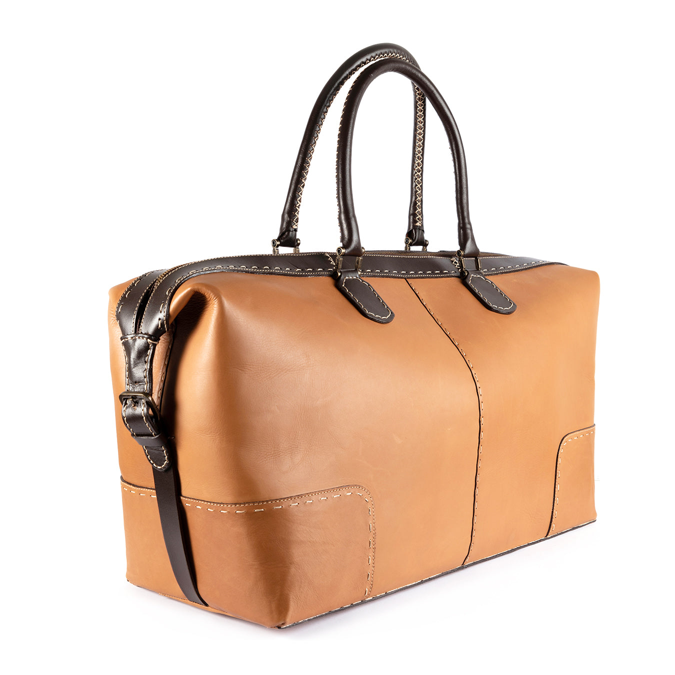 Sechaba : Leather Travel Bag in Hazel Relaxa