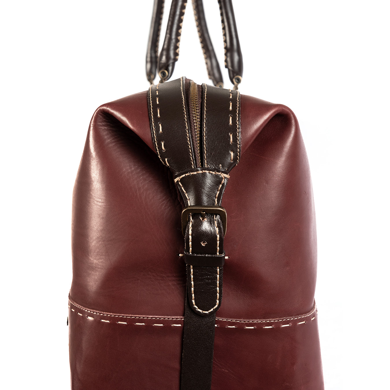 Sechaba : Leather Travel Bag in Raisin Relaxa