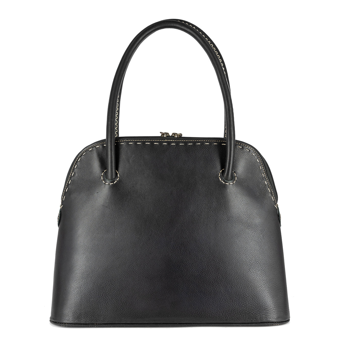Thina : Ladies Leather Shopper Handbag in Black Delta
