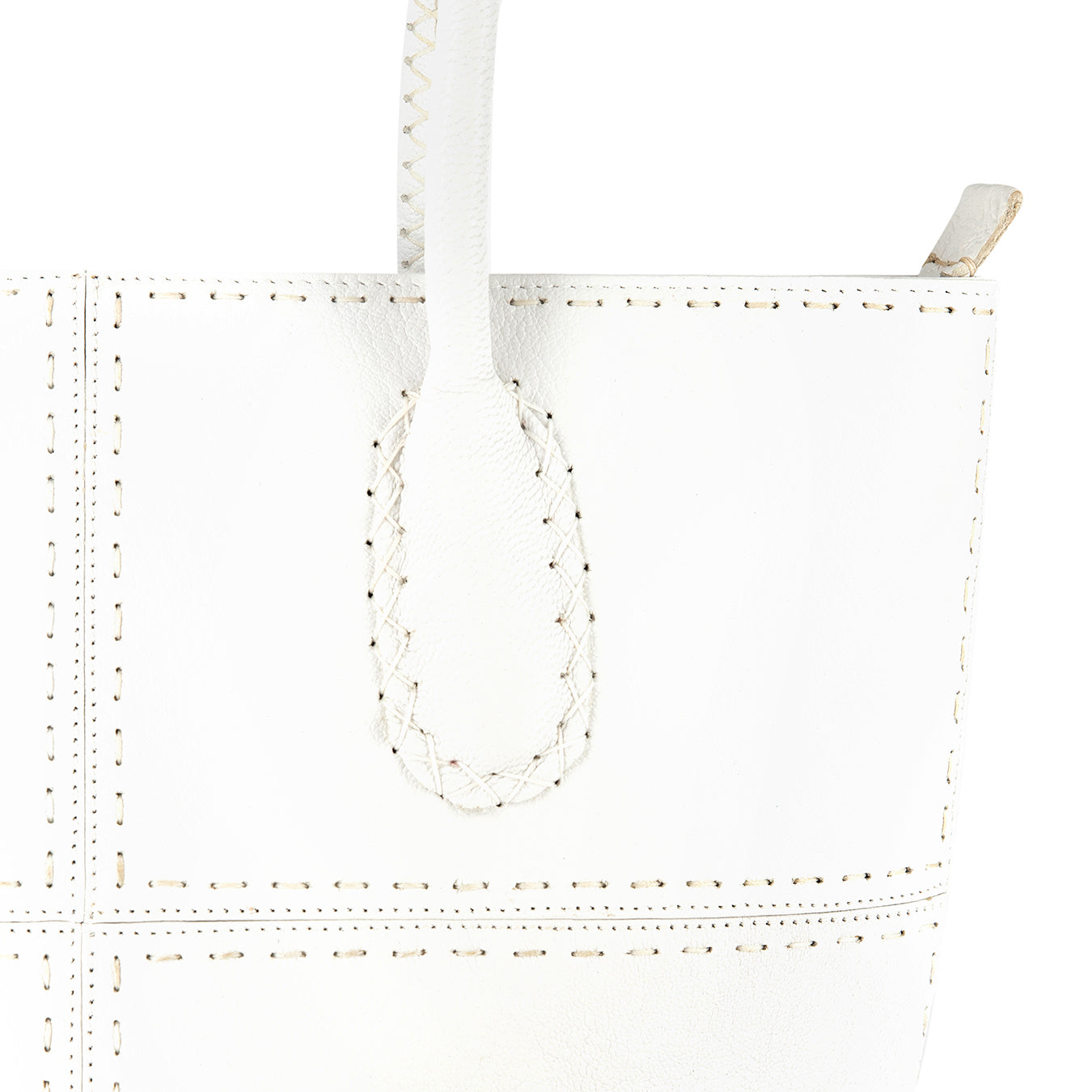 Vanessa : Ladies Leather Shopper Handbag in White Cayak