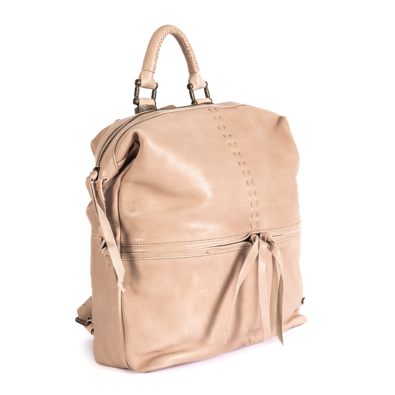 Zinande : Leather Backpack in Gravel