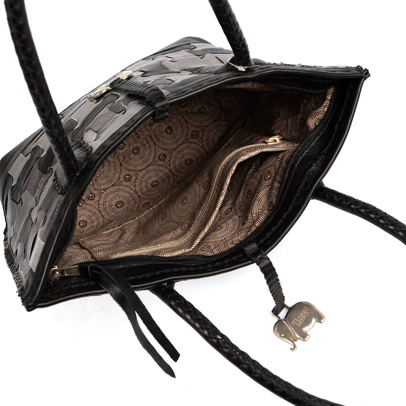 Zukisa : Ladies Leather Shopper Handbag in Black, Highrise & Anthracite
