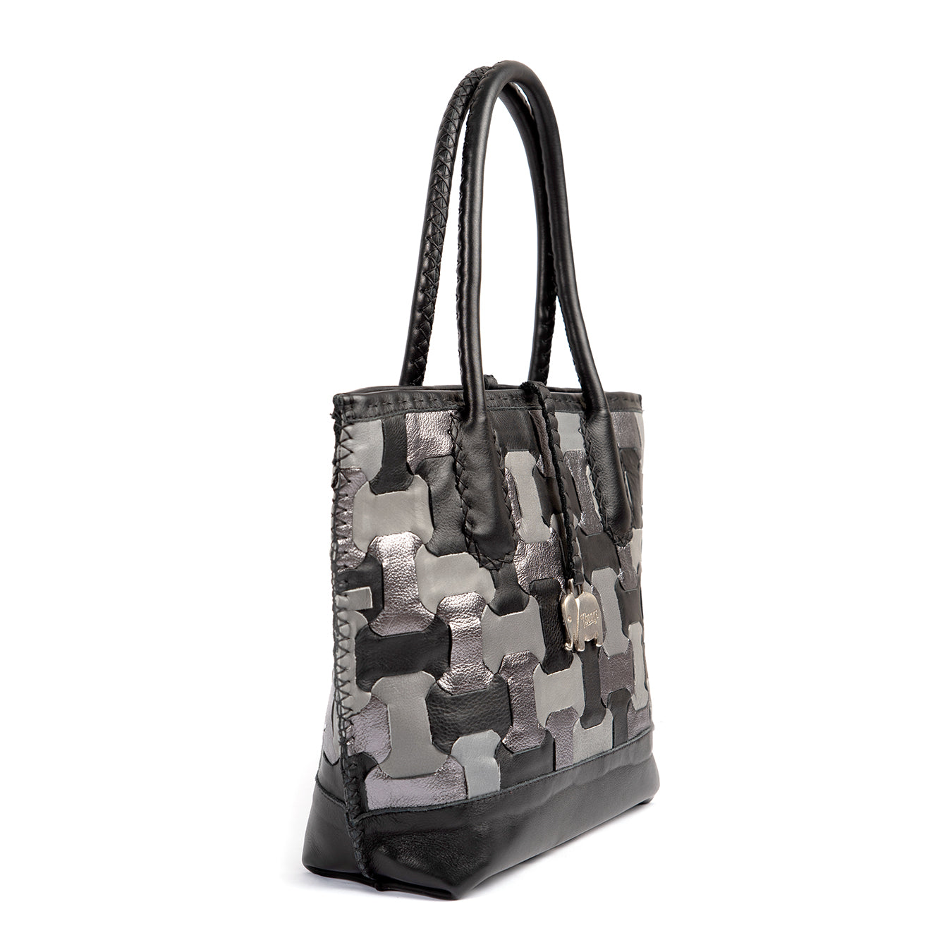 Zukisa : Ladies Leather Shopper Handbag in Black, Highrise & Anthracite