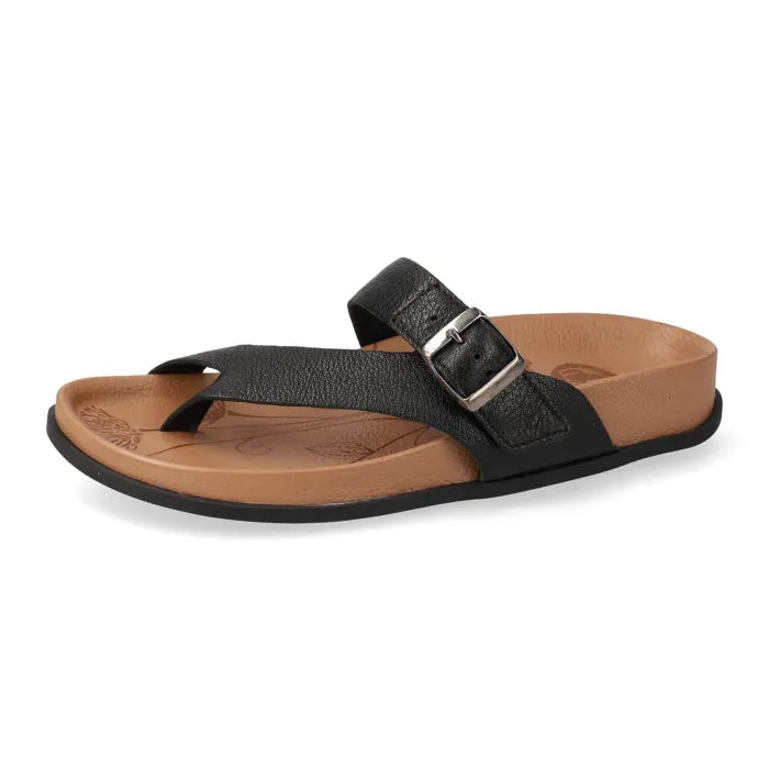 Nyamzane : Ladies Leather Sandal in Black