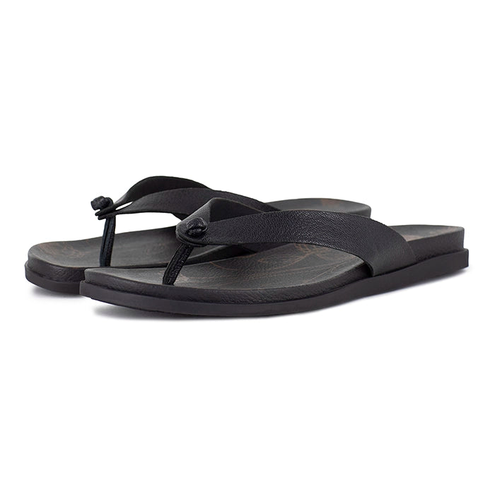 Black sandals on a white background