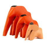 Parva : Small Elephant Family Accessory in Coral Leather