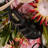 Kalahari : Ladies Leather Sandal in Black