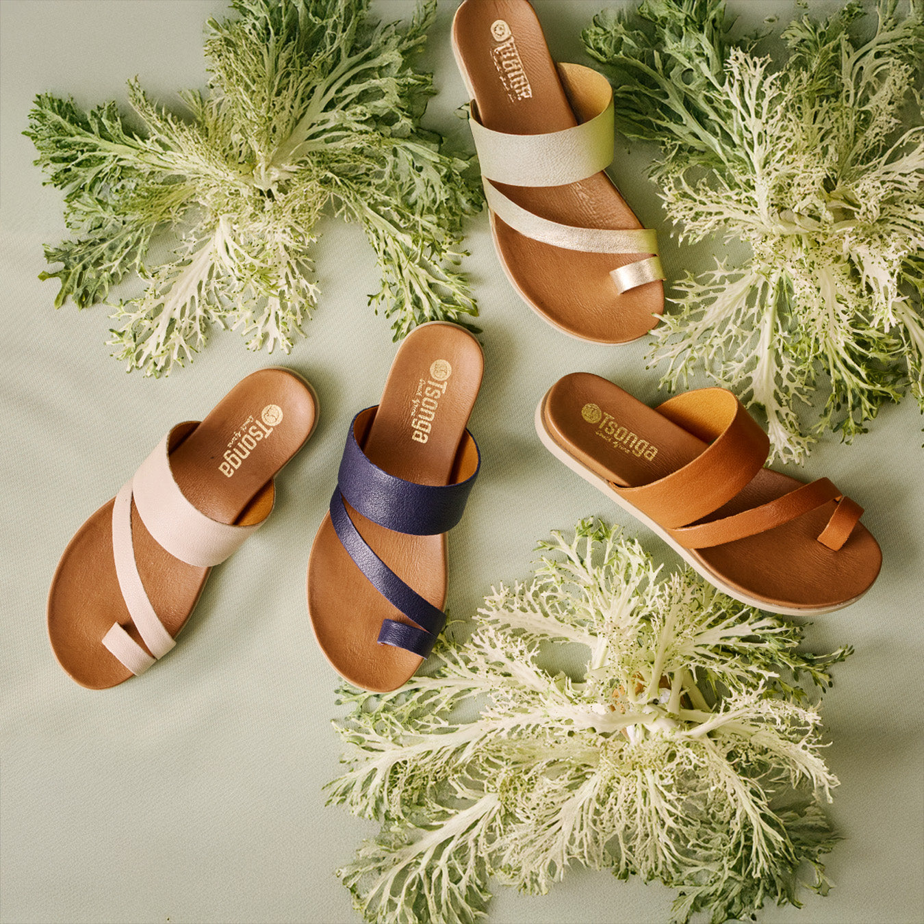 Ningizimu : Ladies Leather Sandal in Cream