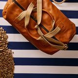 Weekender : Leather Travel Bag in Oak