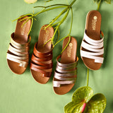 Abuye : Ladies Leather Sandal in White