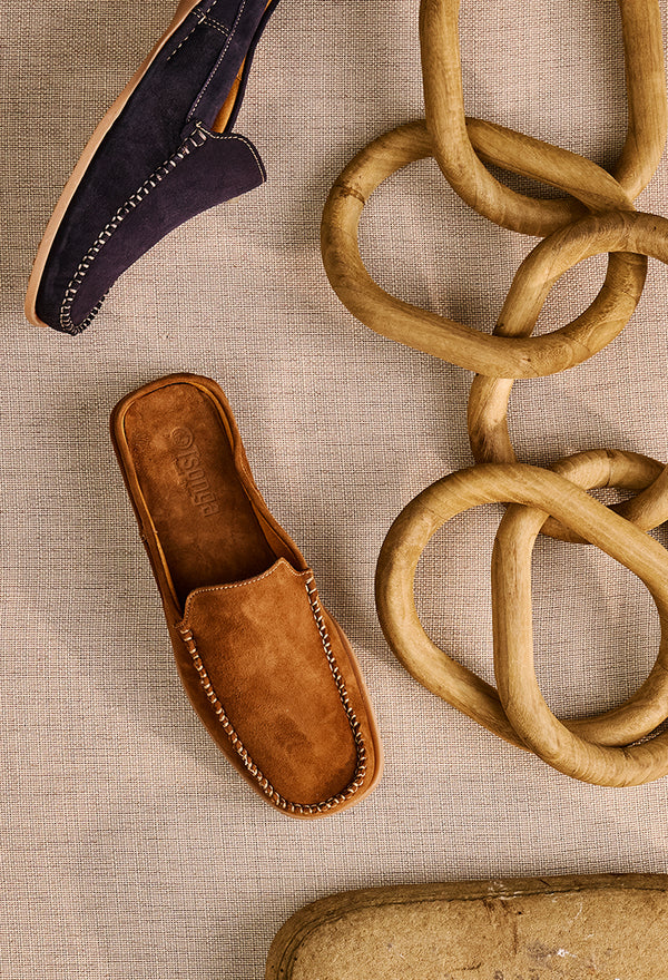 Bakgatla : Mens Leather Mule in Donkey Velutto