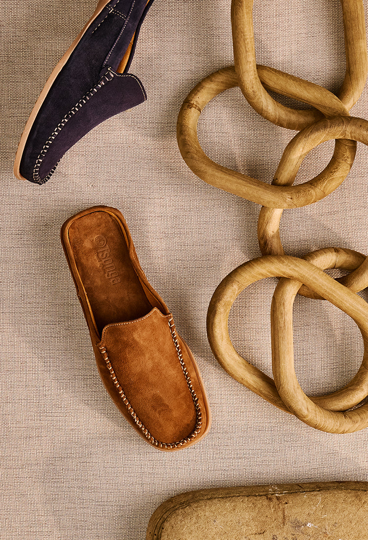 Bakgatla : Mens Leather Mule in Donkey Velutto