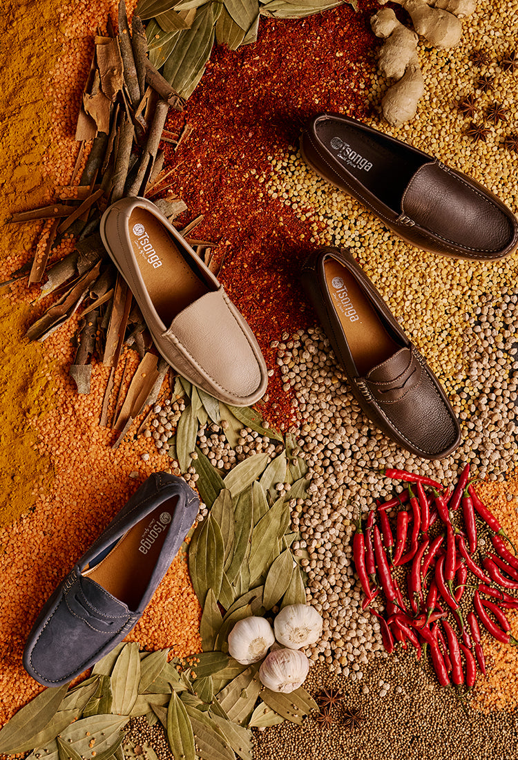 Cairo : Men's Leather Moccasin in Choc Delta