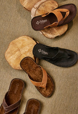 Mulanje : Men's Leather Sandal in Black Natan