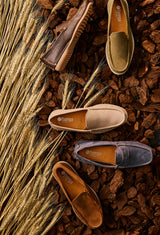 Banakho : Mens Leather Moccasin in Choc Delta