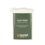 Container of Tsonga leather care wipes on a white background