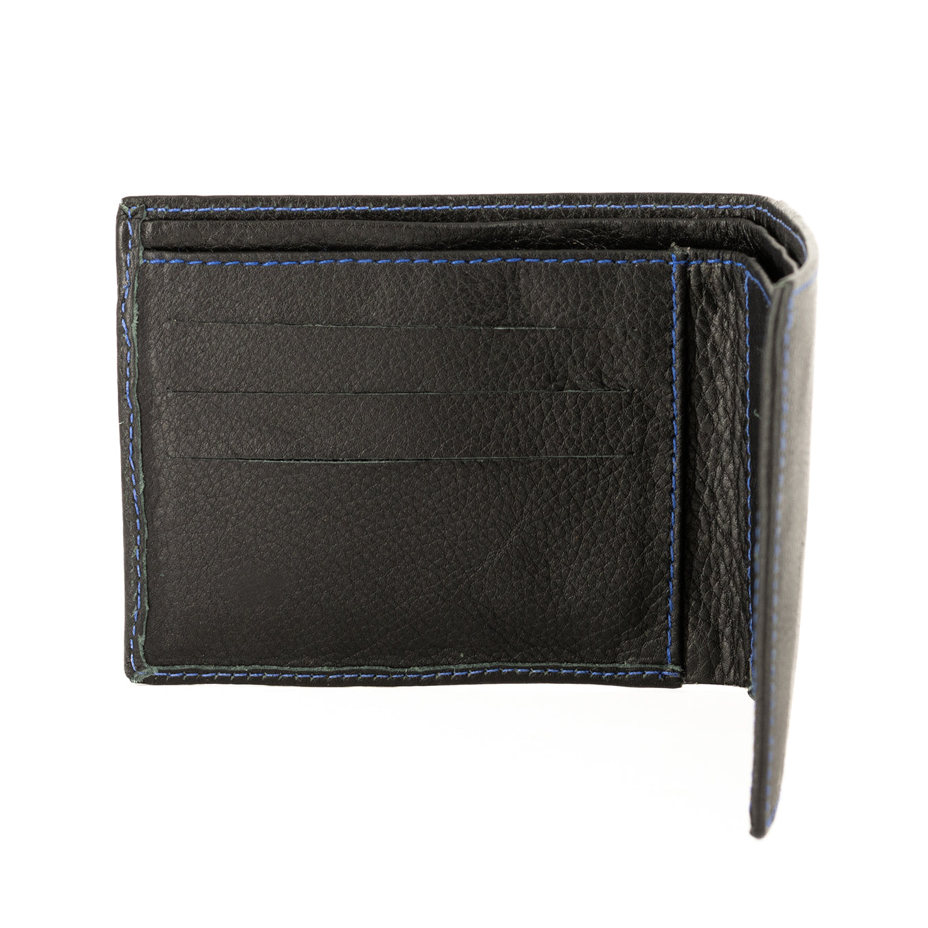 Leefa : Mens Leather Wallet in Black Delta