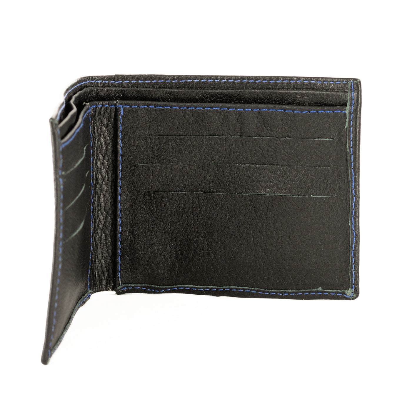 Leefa : Mens Leather Wallet in Black Delta