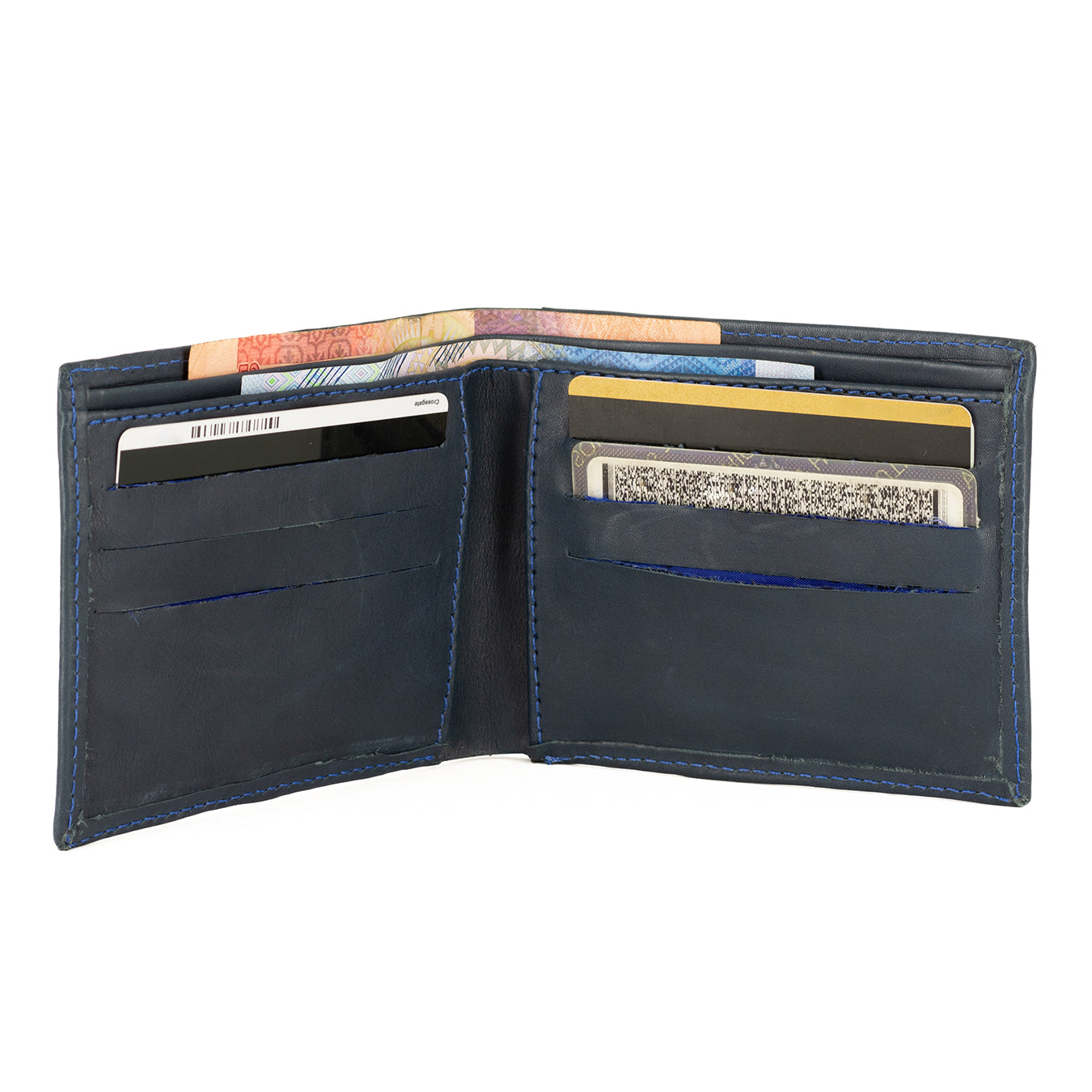 Senzo : Mens Leather Wallet in Ocean Relaxa