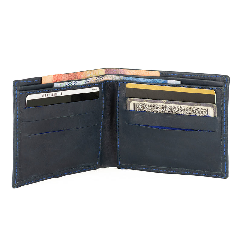 Senzo : Mens Leather Wallet in Ocean Relaxa