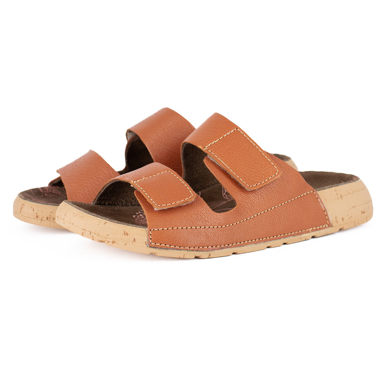 Lesedi : Ladies Leather Sandal in Oak