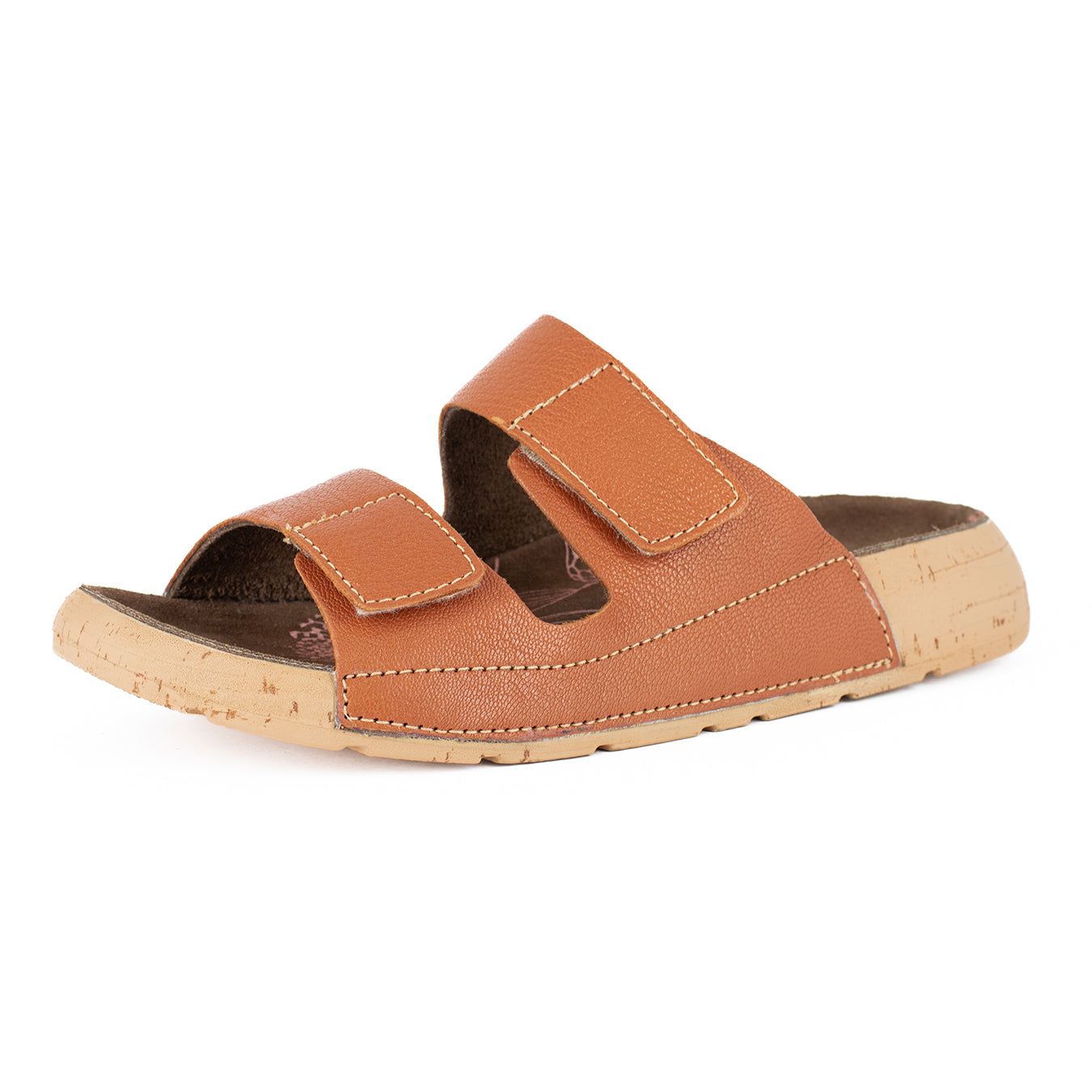Lesedi : Ladies Leather Sandal in Oak