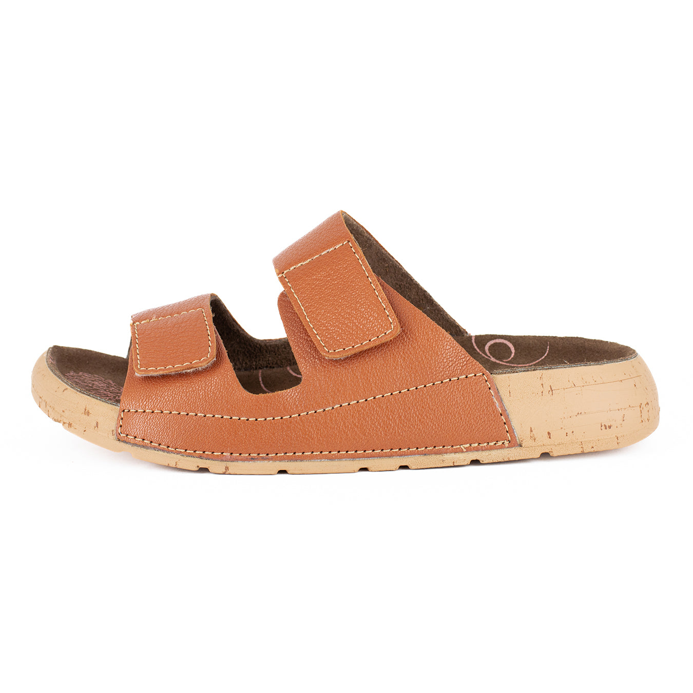 Lesedi : Ladies Leather Sandal in Oak