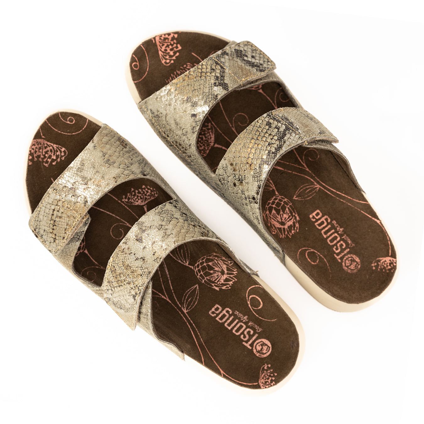 Lesedi : Ladies Leather Sandal in Opal