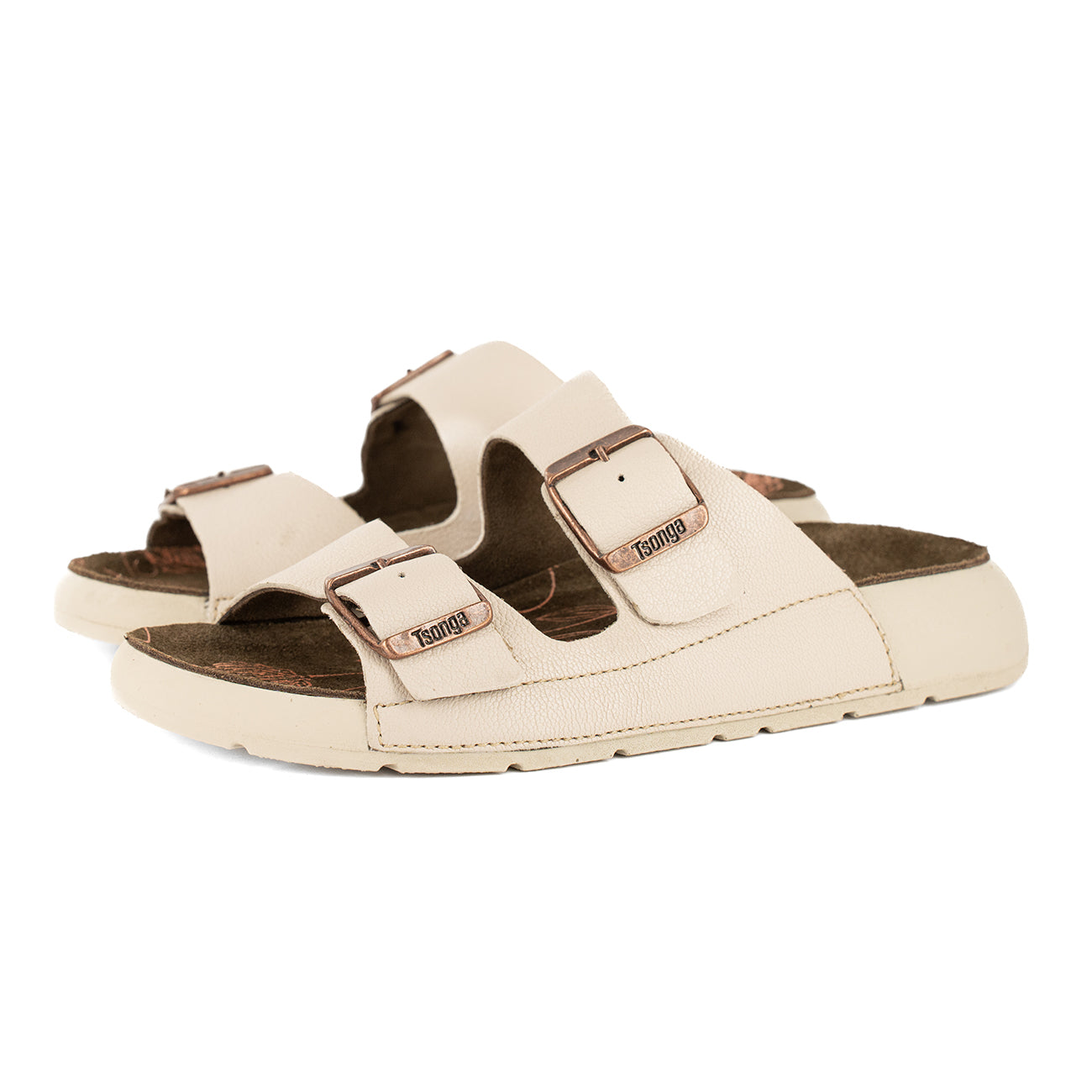 Masego : Ladies Leather Sandal in Cream