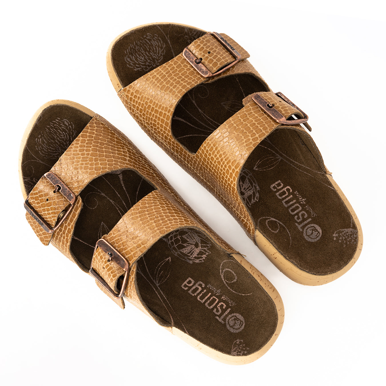 Masego : Ladies Leather Sandal in Walnut Coco