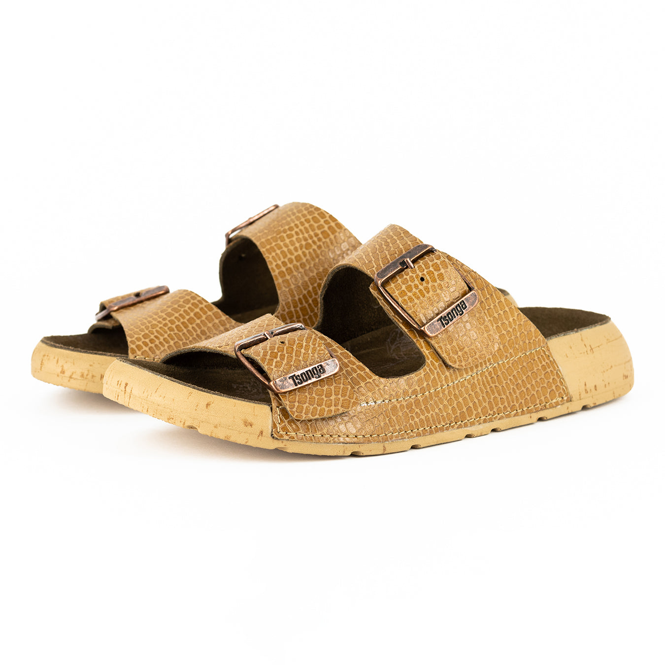 Masego : Ladies Leather Sandal in Walnut Coco