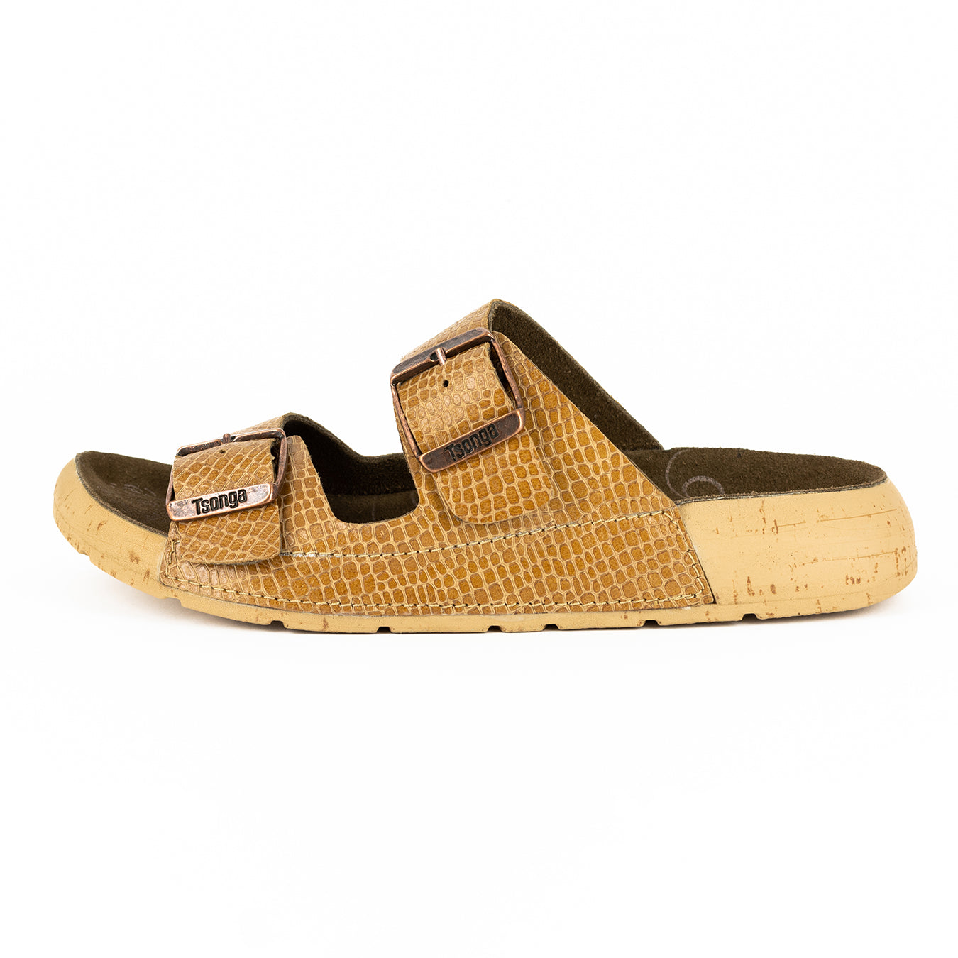 Masego : Ladies Leather Sandal in Walnut Coco