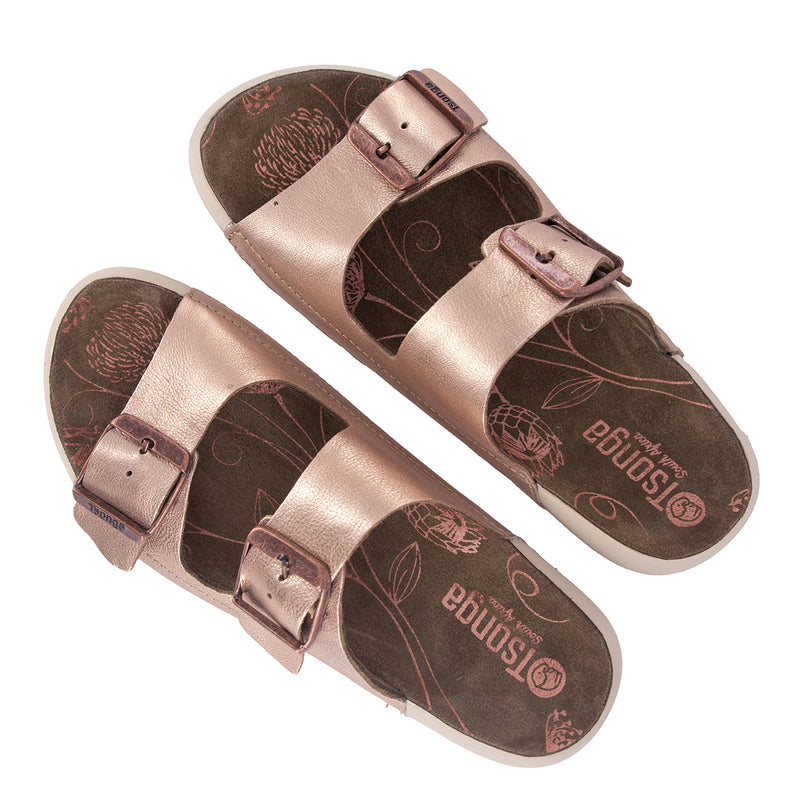 Masego : Ladies Leather Sandal in Rose Gold