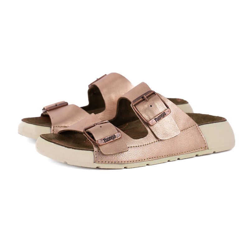 Masego : Ladies Leather Sandal in Rose Gold
