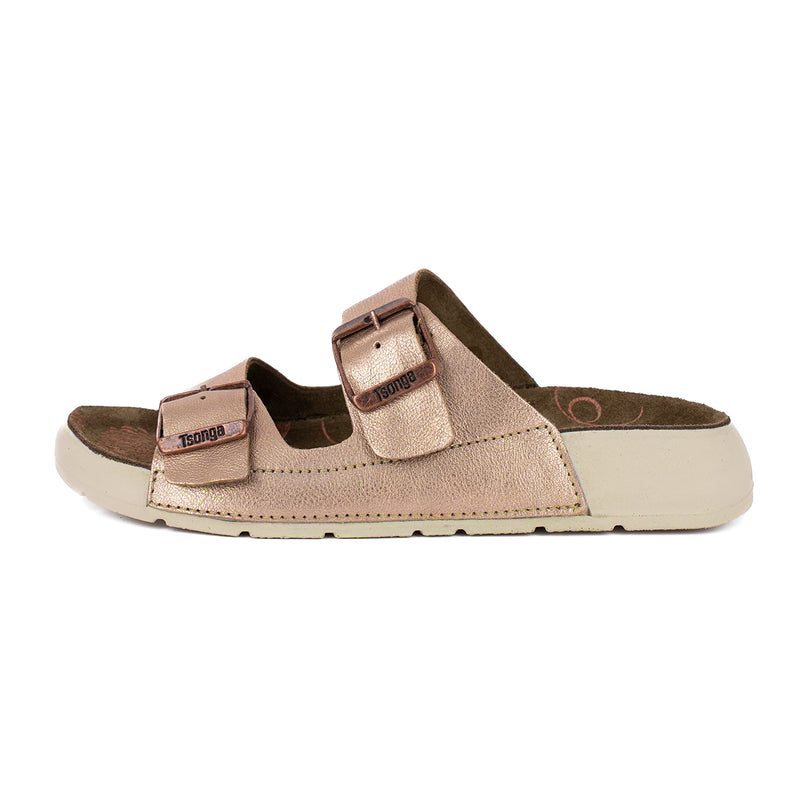 Masego : Ladies Leather Sandal in Rose Gold