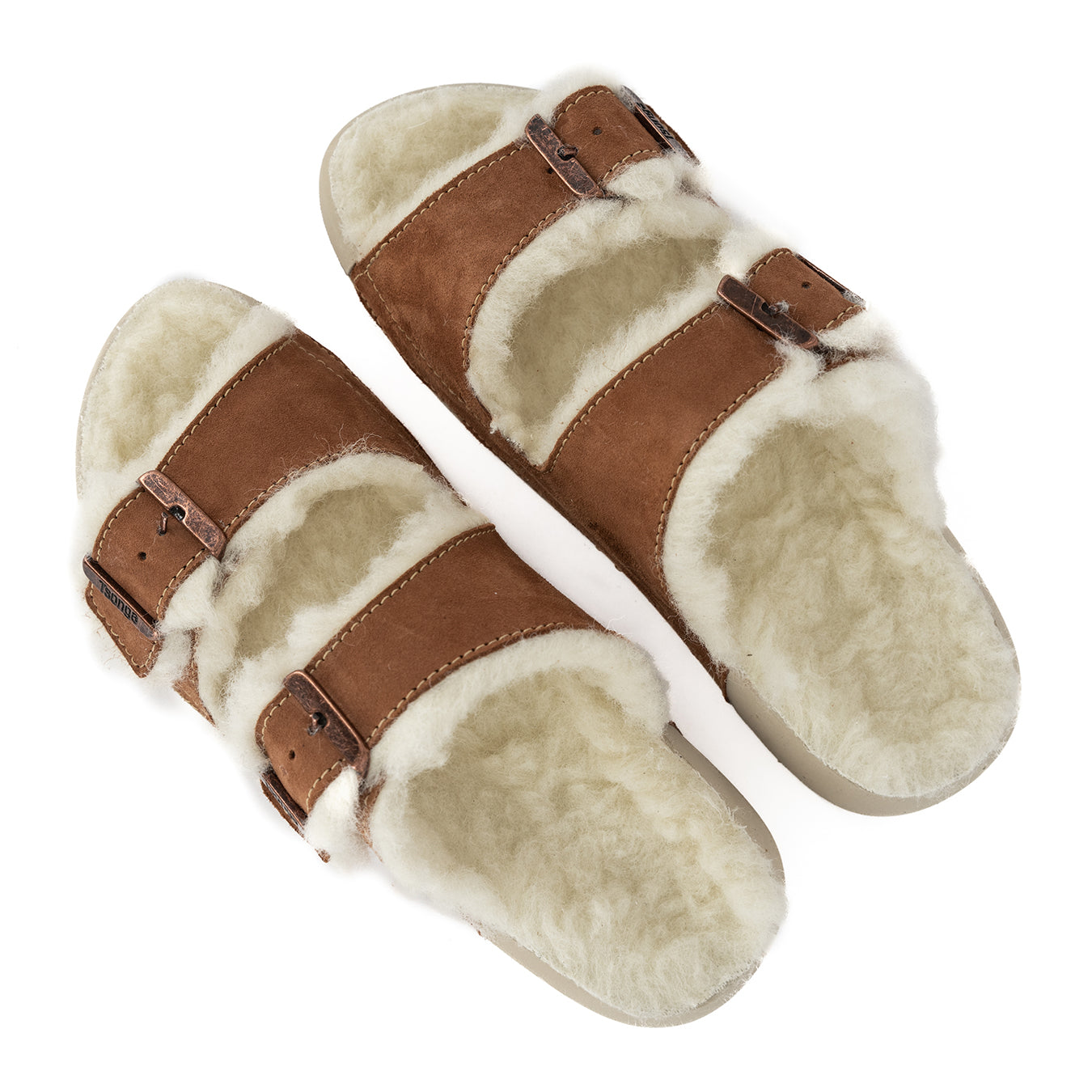 Abidjan : Ladies Leather Sandal with Wool Lining in Suede