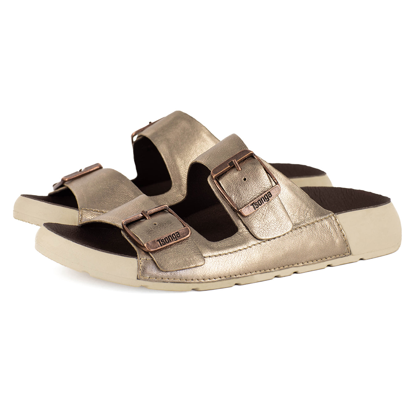 Mabhuda : Ladies Leather Sandal in Sabbia