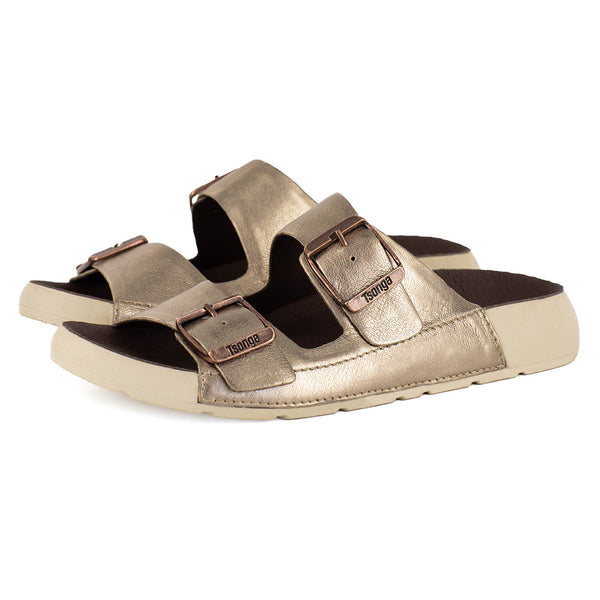 Mabhuda : Ladies Leather Sandal in Sabbia