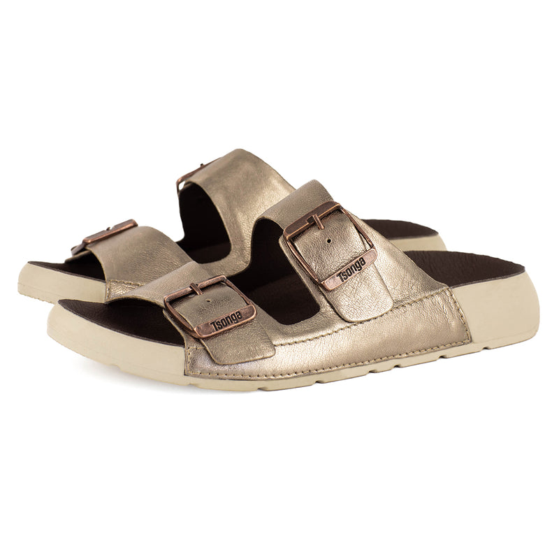 Mabhuda : Ladies Leather Sandal in Sabbia