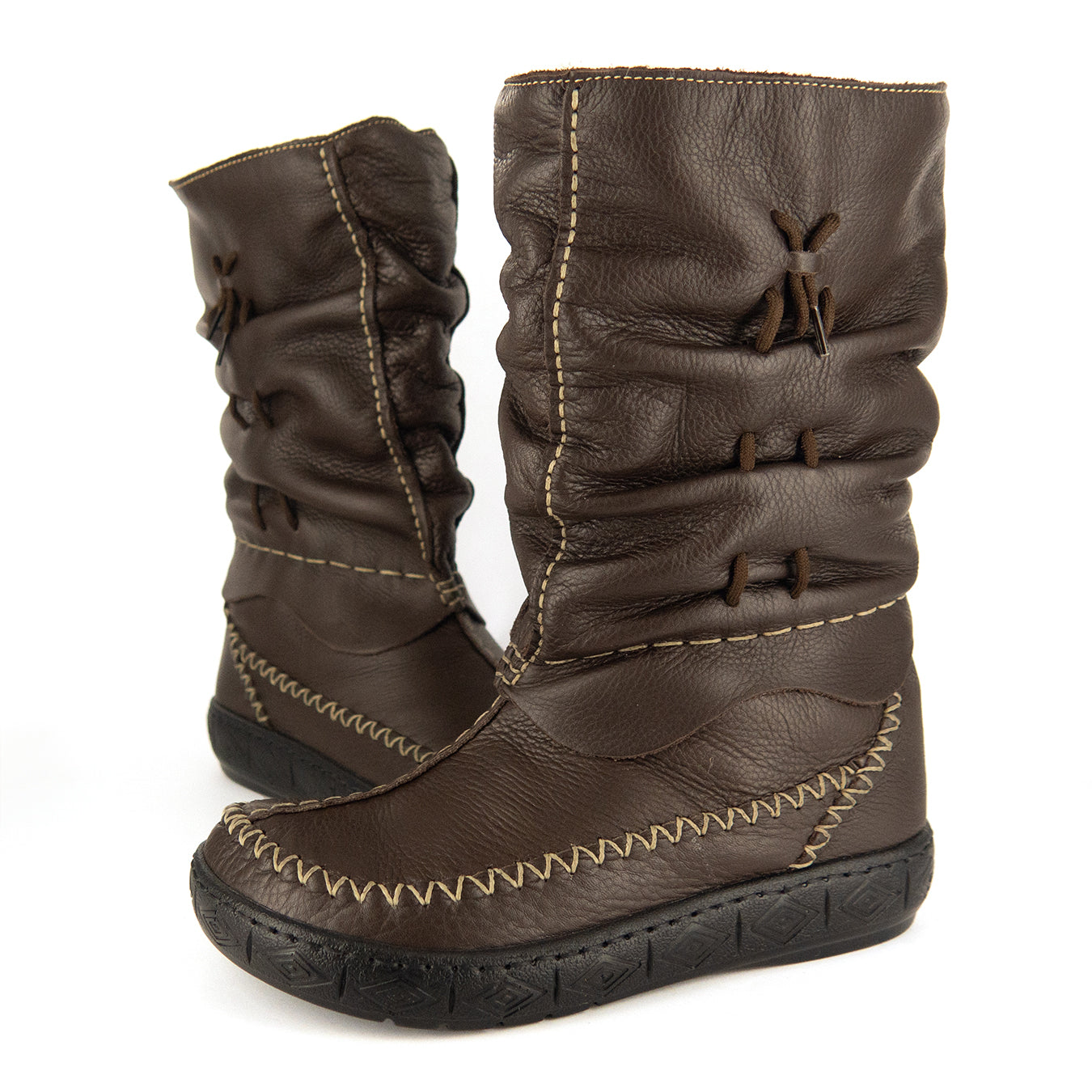 Mbhazo : Ladies 100% Wool-Lined Mid-Calf Boot in Choc Natan