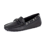 Kamensi : Ladies Leather Moccasin In Black Cayak