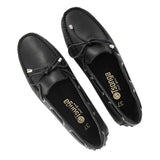 Kamensi : Ladies Leather Moccasin In Black Cayak