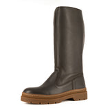 Tozeur : Ladies Leather Mid-Calf Boot in Choc Relaxa